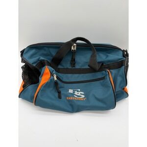 Eastsport Duffel Bag Teal Blue Orange Mesh Pockets Gym Travel Bag